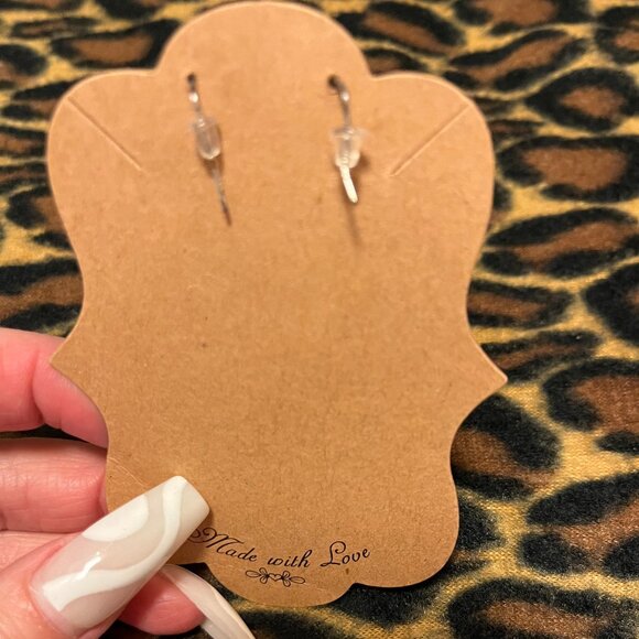 Camouflage Leather Handmade Earrings - Picture 2 of 4